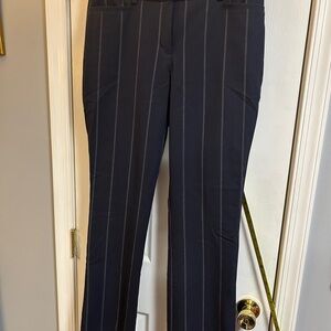 Express Columnist Barely Boot Navy Pinstripe Trousers, size 10R